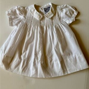 White Embroidered Peter Pan Collar Baby dress